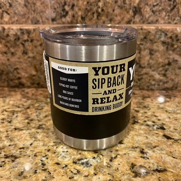 YETI Rambler 10 oz Lowball in Black and Silver - Picture 4 of 6